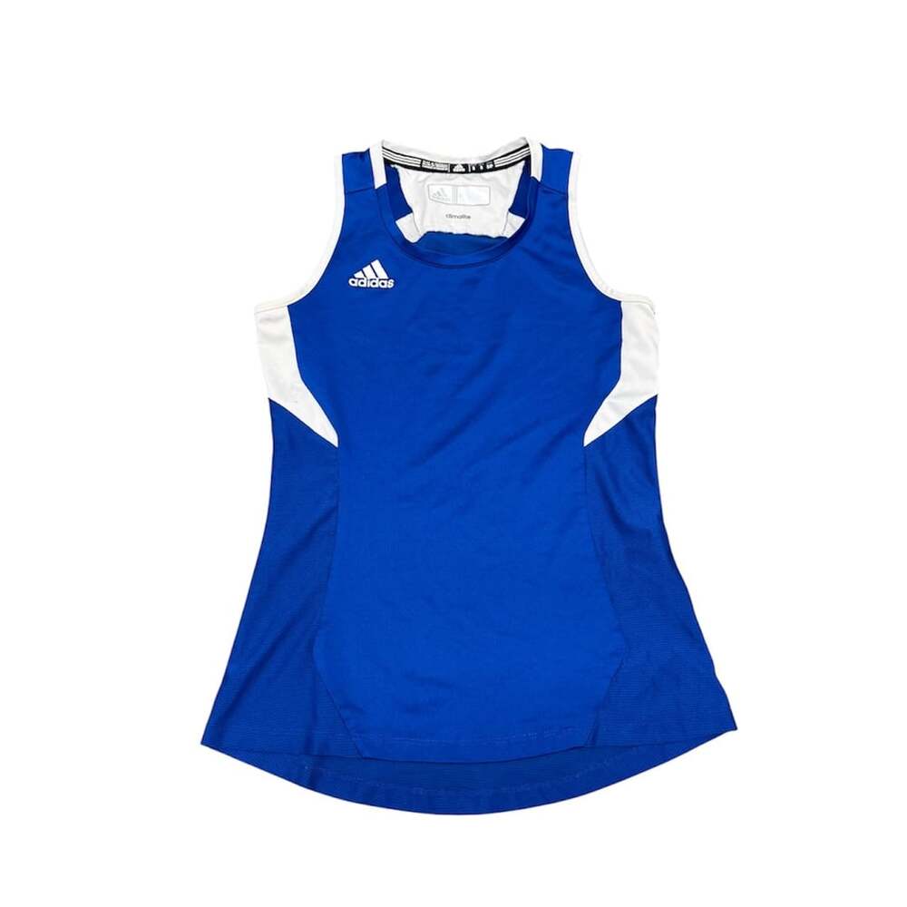 Adidas Climalite Blue and White Women's Athletic Racerback Tank Top Size S